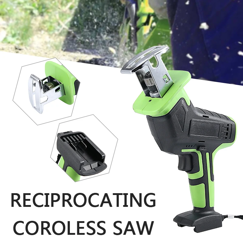 

88VF Cordless Electric Reciprocating Saw + 4 Saw Blades Wood Metal Cutter Portable Woodworking Cutting Tool