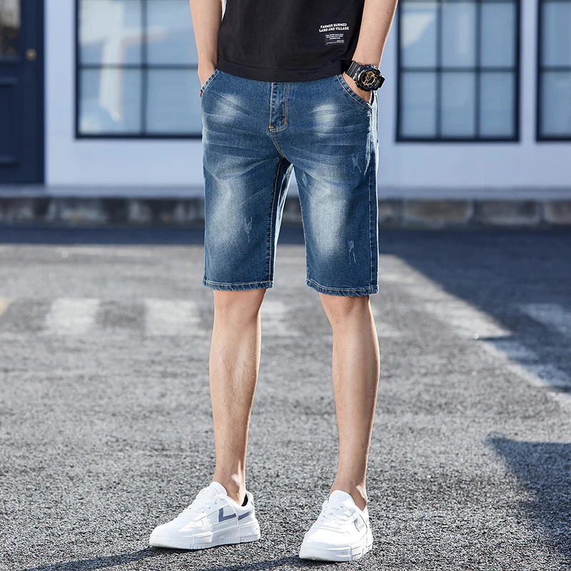 

2021 men's summer shorts Man's jeans Men's Bermuda shorts Jean skateboard jogge man ripped wave shorts