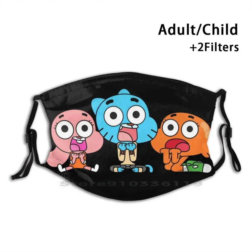 

Gumball Darwin Anais Design Anti Dust Filter Washable Face Mask Kids Gumball Watterson Gumball Darwin Darwin Watterson Anais