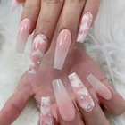 HONHUI Европейская и американская длинная балетная пленка для наращивания ногтей пресс на ногти готовый ноготь 24 съемные накладные ногти