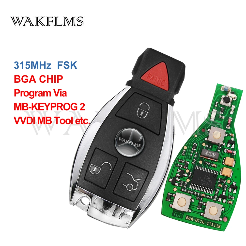 Смарт-ключ BGA &amp NEC для Mercedes Benz A B C Class W204 W203 W205 Vito C200 W163 A200 2000 + 315 МГц 4 кнопки |