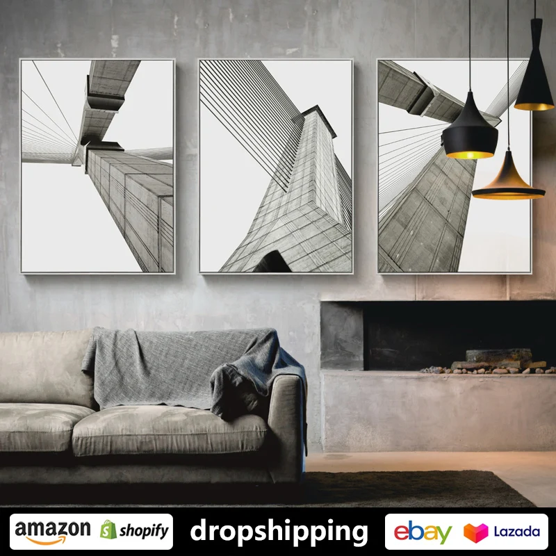 

Black And White Landscape Modern posters prints canvas paintings wall art for living room decor for bedroom aesthetic Artwork