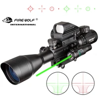4 12x50 eg hunting airsofts riflescope tactical air gun red green dot laser sight scope holographic optics rifle scope