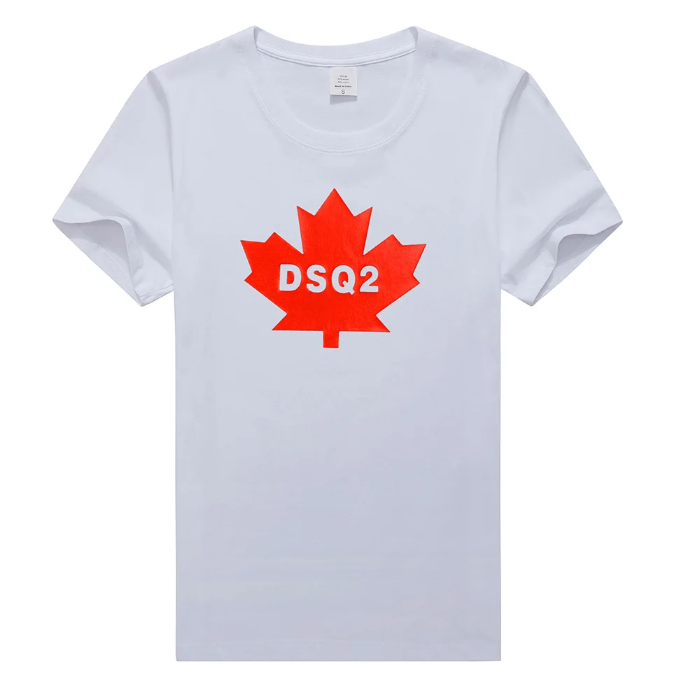 

DSQ2 summer Fashion 100% cotton DSQ2 Letters Men's women's T-shirt casual O-Neck T-shirt short sleeve tees Maple leaf T-shirt