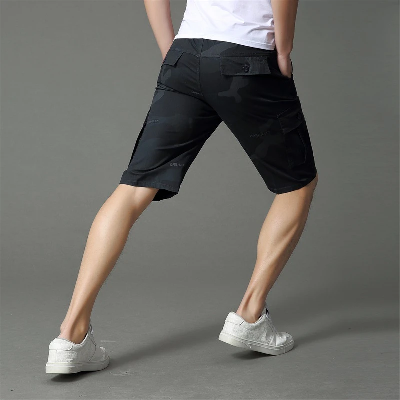 Шорты-карго мужские модные летние хлопковые камуфляжные короткие брюки