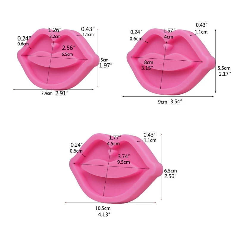 

13MC Fashion Kiss Sexy Lips Mouth Shape Keychain Silicone Mold with Hole DIY Candy Desserts Ice Cream Pudding Decor Molds