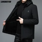 Новая брендовая Повседневная модная верхняя одежда для мужчин, теплые парки с капюшоном, куртка, ветровка, Дизайнерские Пальто, зимняя мужская одежда