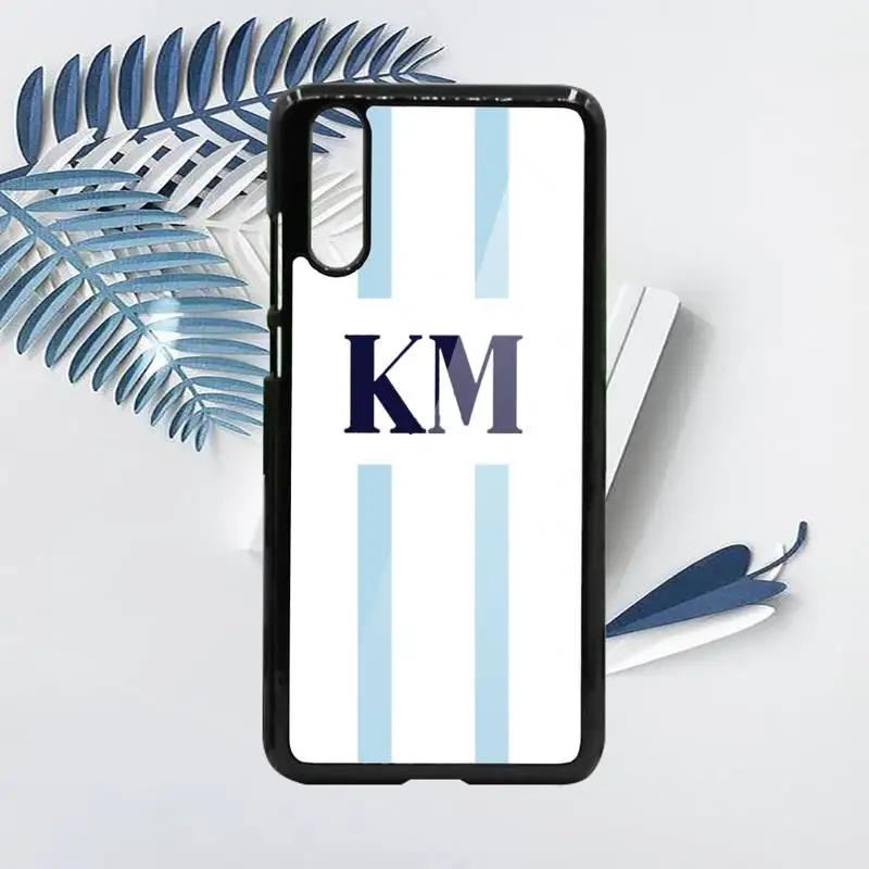 

Monogram Initial Stripe Personalized Name Phone Case For Samsung galaxy S note 8 9 20 10 e lite2019 plus pro ultra Hard PC