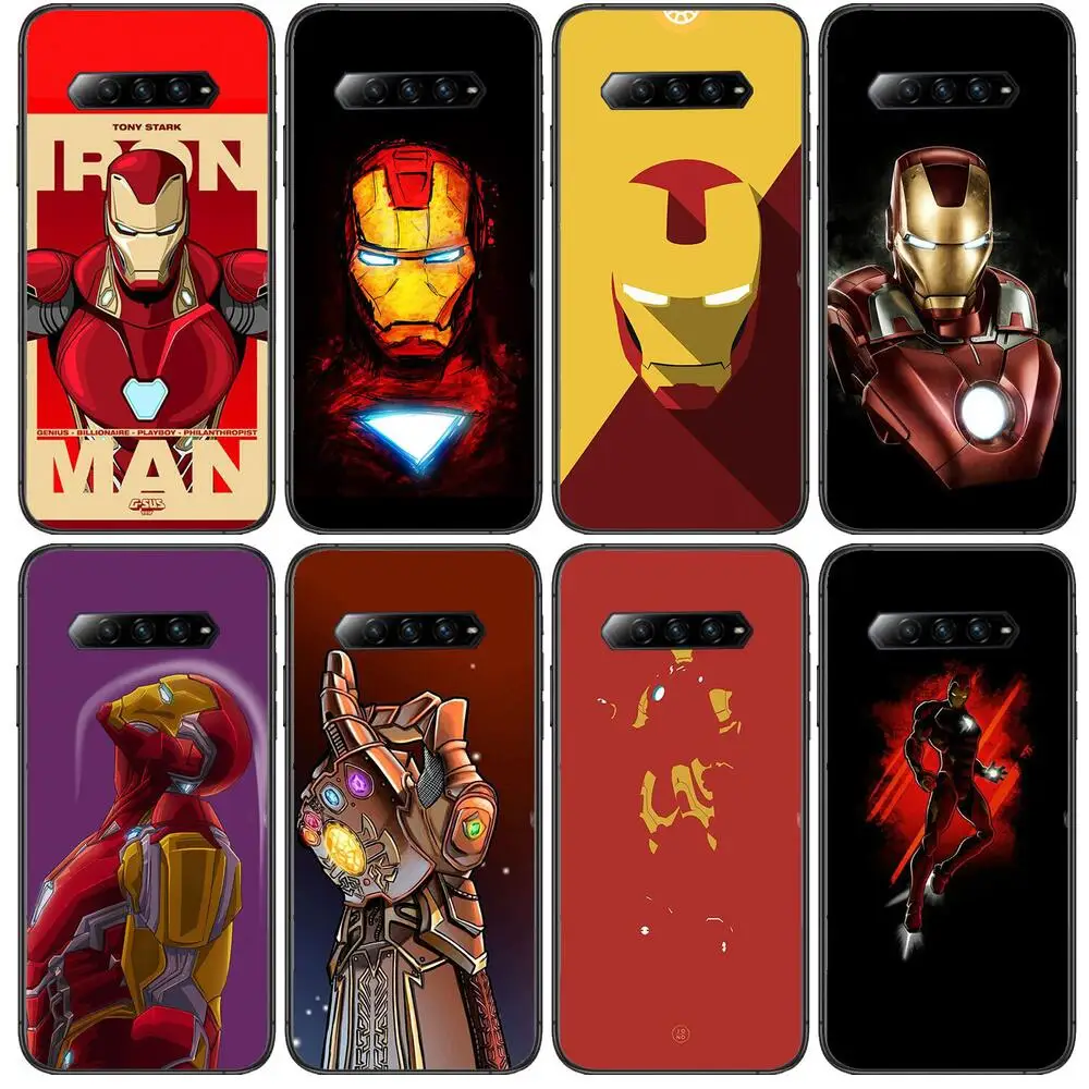 

American Iron Man Anime Phone Case For xiaomi redmi Black Shark 4 Pro 2 3 3s Cases Helo Black Cover Silicone Back Prett mini co