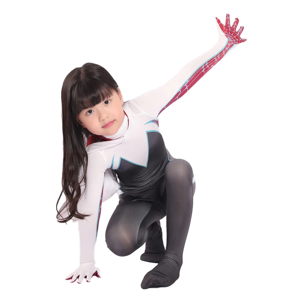 Бесплатная доставка Косплей костюмы Паука-Гвен толстовки для девочек Гвен с