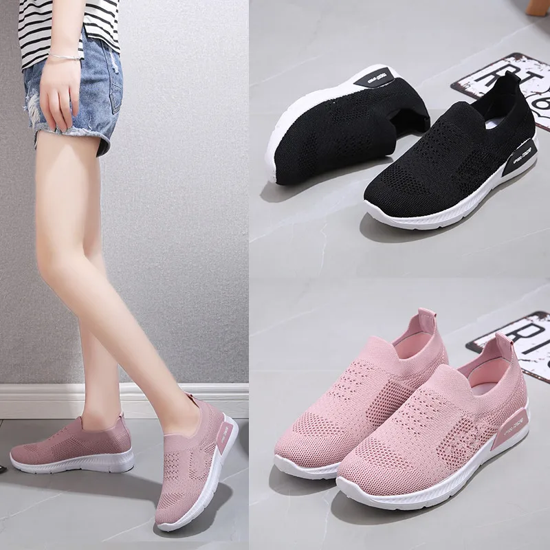 

Mesh Single-Layer Shoes Women's New Flying Woven Women's Shoes Large Size Foreign Trade Popular Sports Shoes Slip-on Women's Sho