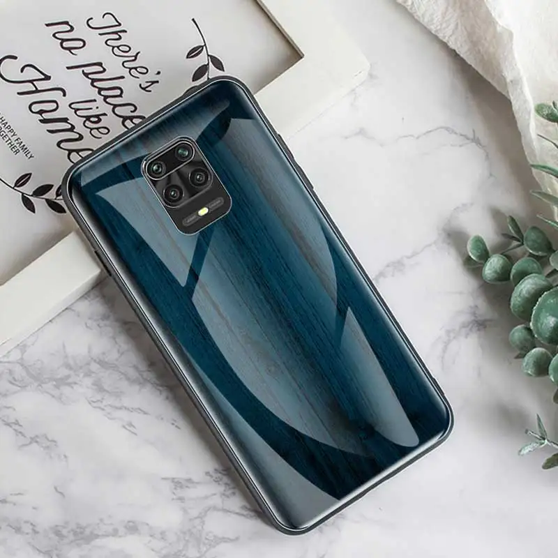 

Texture Wood Tempered Glass Phone Case For Xiaomi Redmi Note 9 Pro 9S 9A 9C 9i 8T 8 8A 7 K30 K20 Cover Coque Shell Fundas Capa