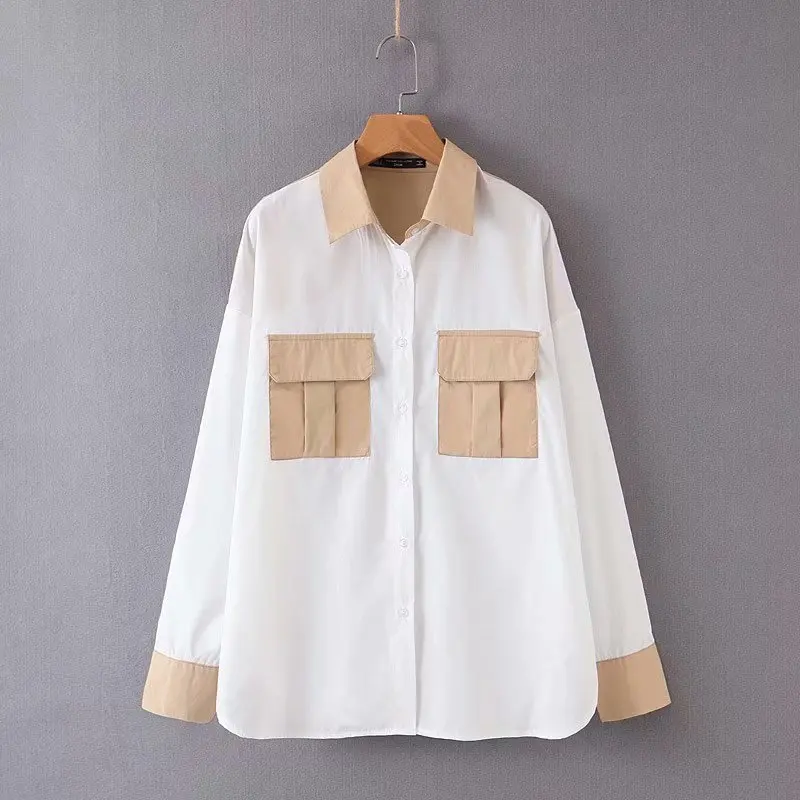 Новые женские модные повседневные свободные юбки и блузы с двойными карманами