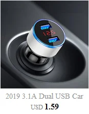 Мини Автомобильное зарядное устройство, 2 USB порта, прикуриватель, адаптер питания, быстрая зарядка, автомобильное стильное зарядное устройство для iPhone/3,98