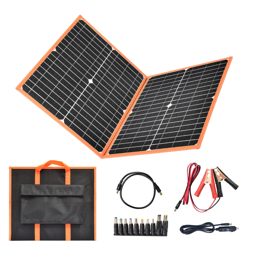40W Solar Charger Portable Foldable Solar Panel Dual USB + DC Output For Travel Camping Phone Car RVs 12V Battery Charging