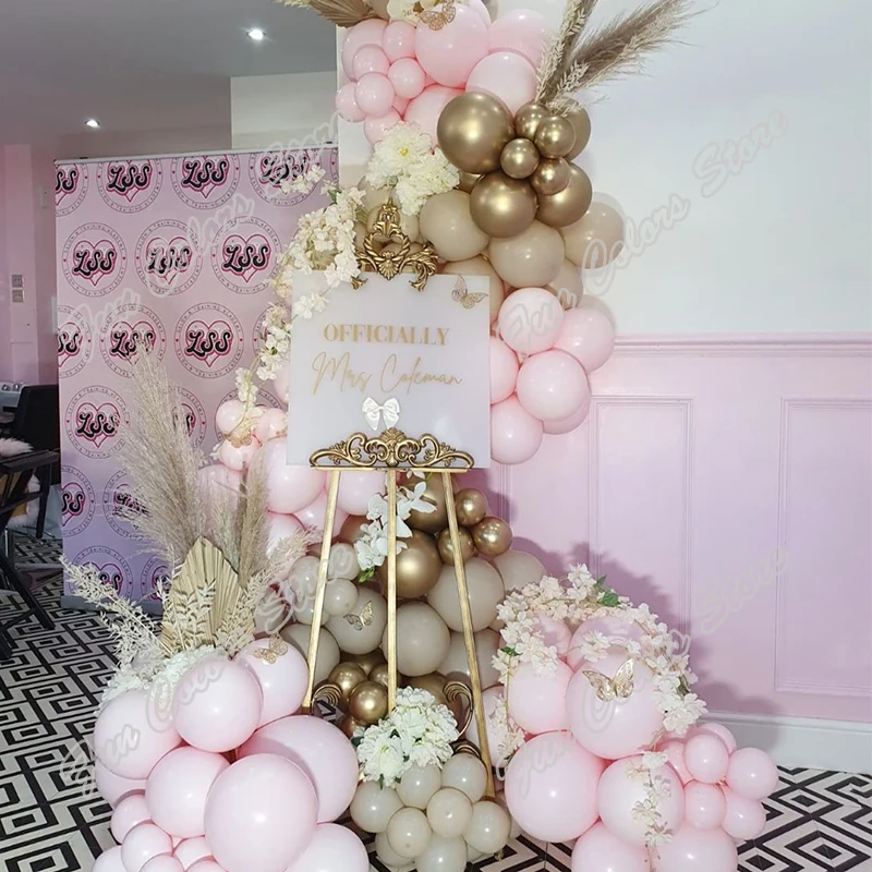 

155pcs Doubled Macaron Pink Memorial Day Party Arch Backdrop Baby Shower Event Celebration Holidays Birthday Balloons Garland