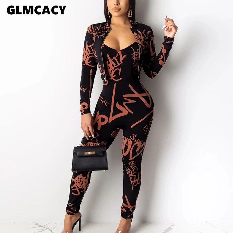 Женский комплект из двух предметов с буквенным принтом топ длинными рукавами и