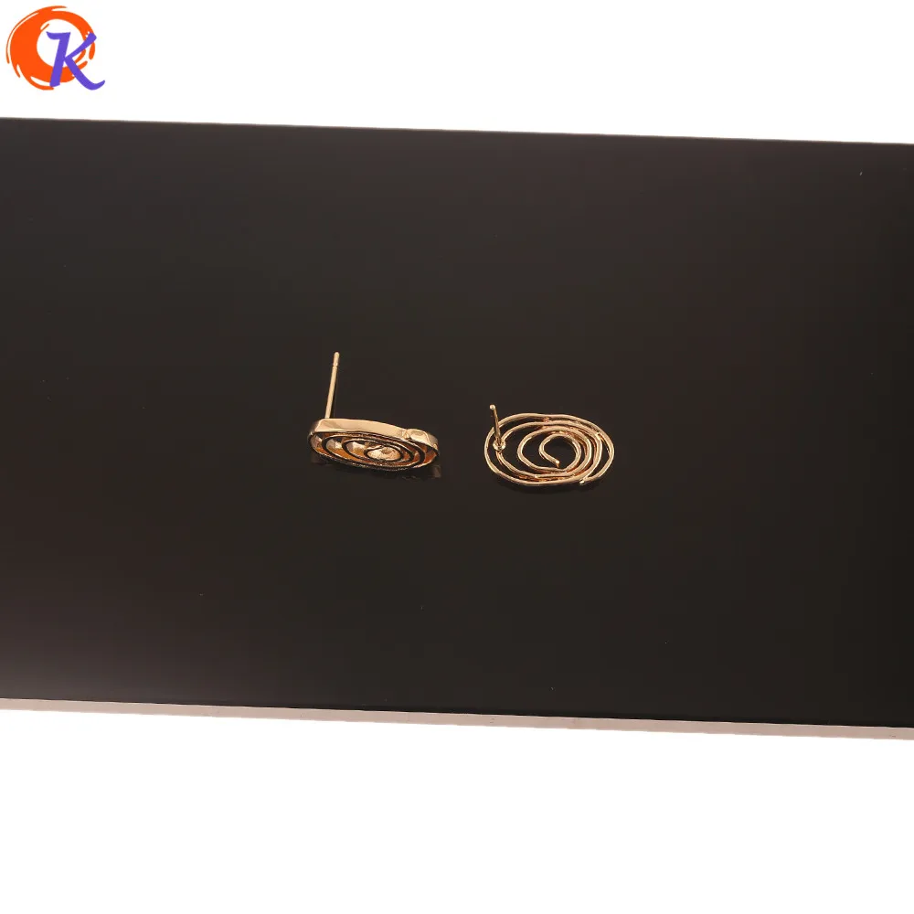 

Cordial Design 40Pcs 10*17MM Jewelry Accessories/Hand Made/Spiral Shape/DIY Earrings Making/Genuine Gold Plating/Earrings Stud