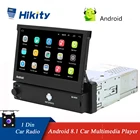 Выдвижной Автомобильный мультимедийный плеер Hikity, Android 8,1, GPS, Wi-Fi, Авторадио, 1 Din, 7-дюймовый сенсорный экран, MP5-плеер с поддержкой