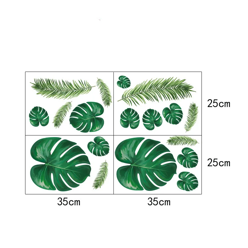 

New Nordic Leaf Wall Sticker Tropical plant decoration cupboard bedroom decor kids room Decorative painting mural