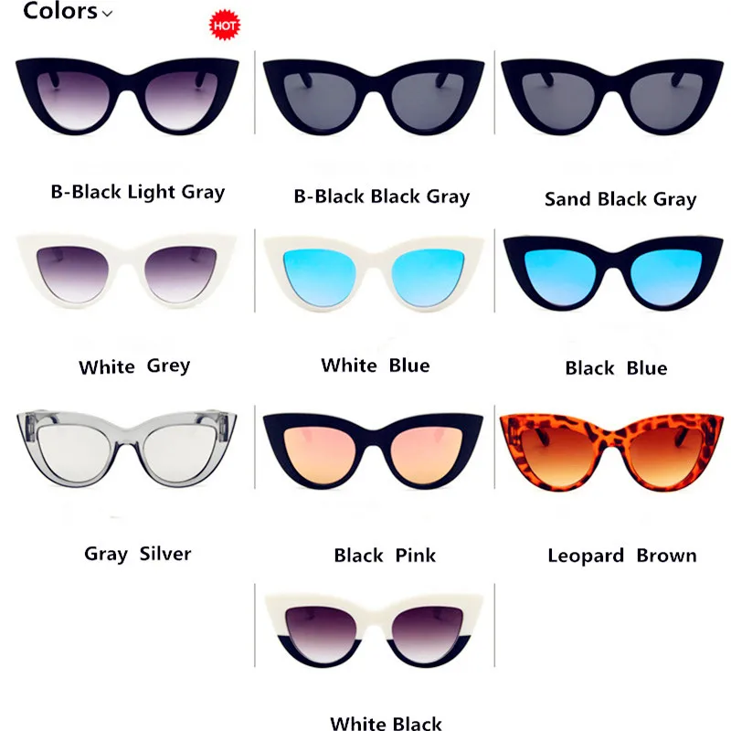 Солнцезащитные очки в винтажном стиле UV400 женские кошачий глаз ретро с защитой от