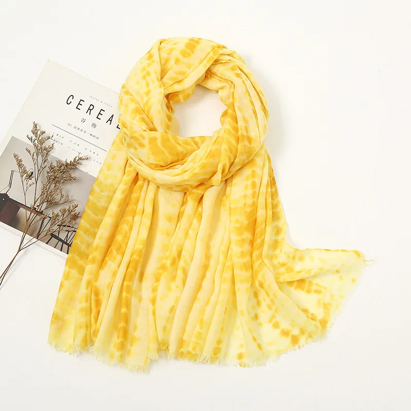 

Luxury Brand 2023 Cotton Viscose Yellow Leopard Fringe Scarf Women Sun-resistant Shawls and Wraps Scarves Muslim Pashmina Stole