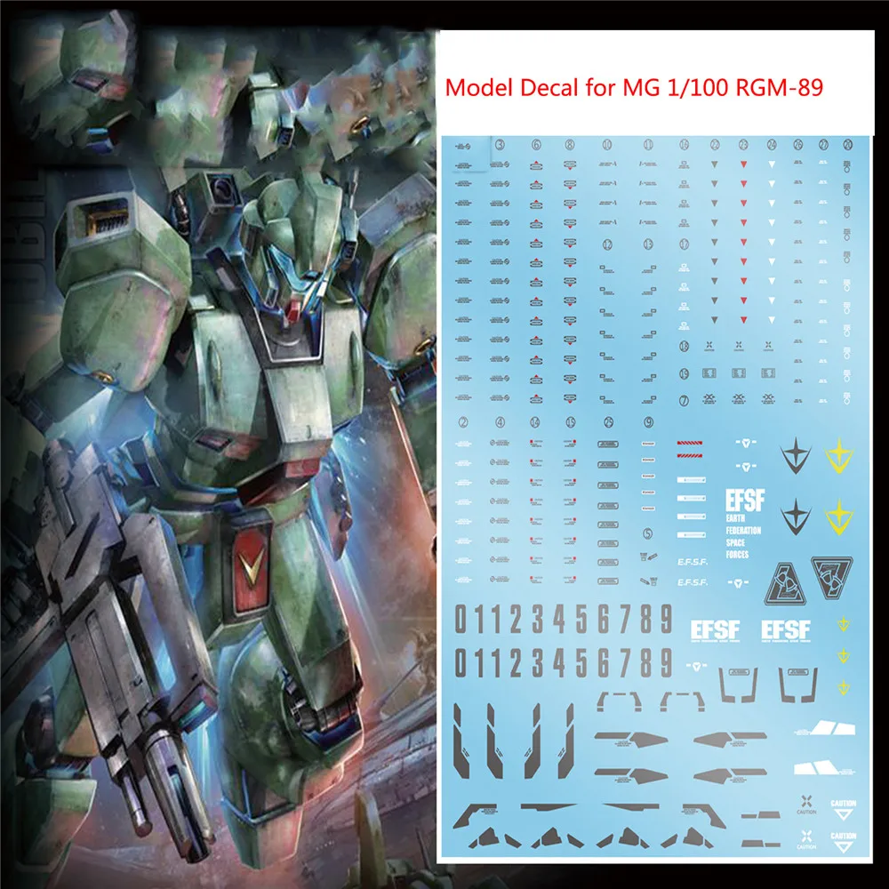 

Gundam Accessories Decorative Model Sticker DIY Water Decal for MG 1/100 RGM-89 Jegan Model Kit