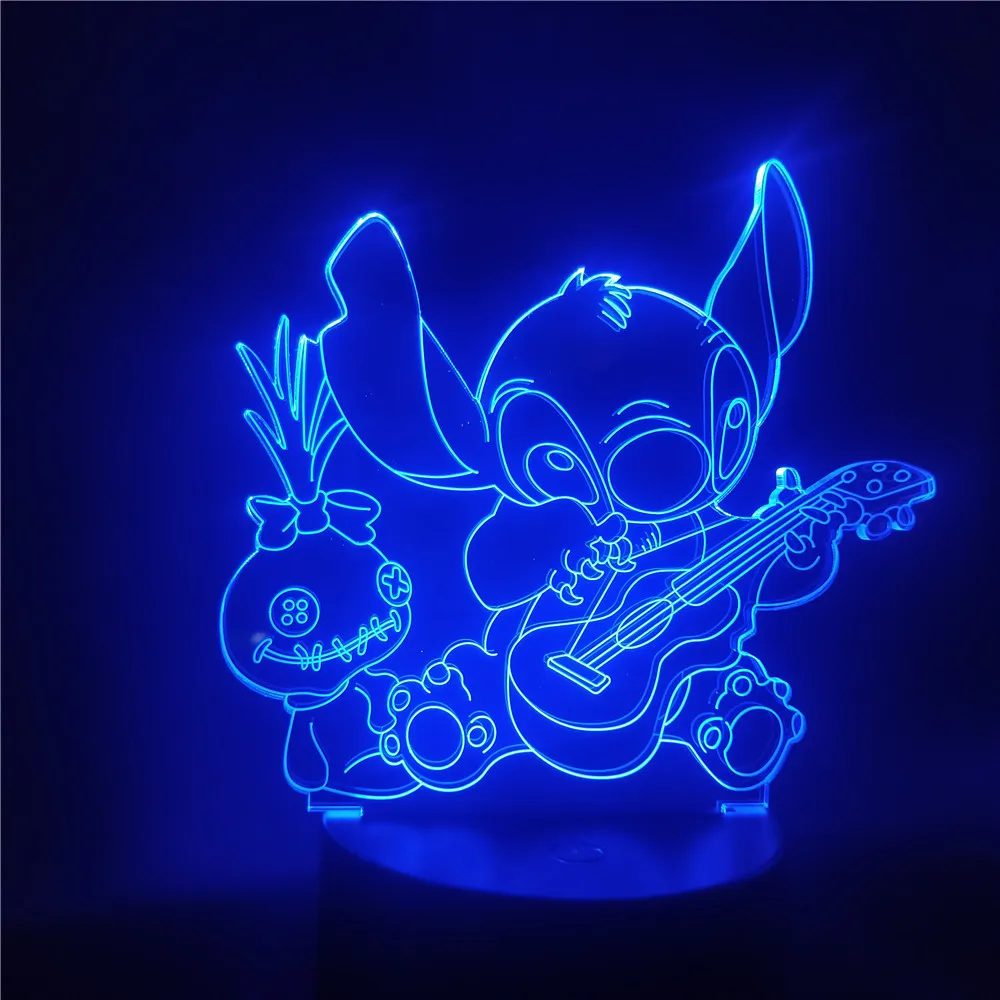 

Disney Star Baby Stitch Remote Control Cartoon 3D Night Light Colorful Bedroom Sleeping Lamp Children's Toy Birthday Gift