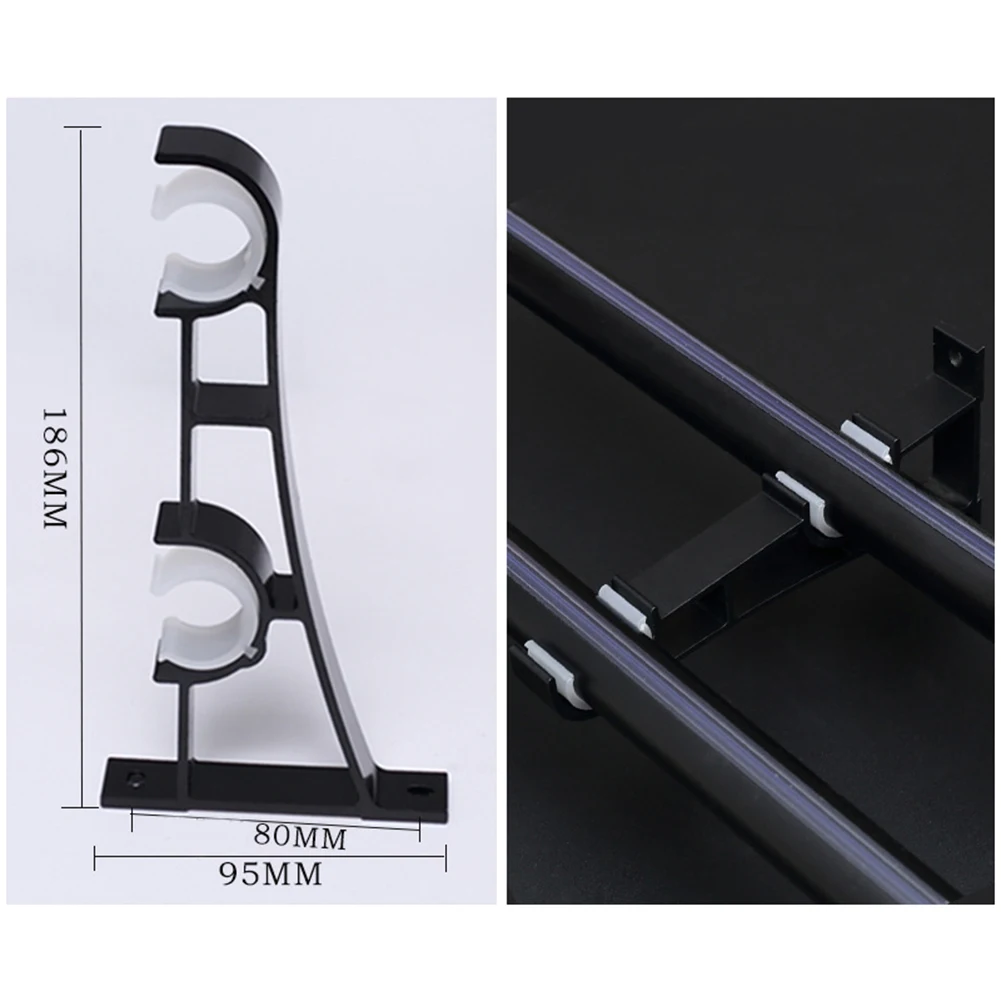 2Pcs Aluminum Alloy Single/Double Curtain Pole Bracket Drape Rod Track Holder 2019 | Дом и сад