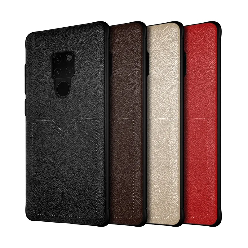 Luxury Case for Huawei Mate 20 Case Soft Frame Back Cover for Huawei Mate 20 Pro Leather Ultra Slim Card Holder  Shockproof Case