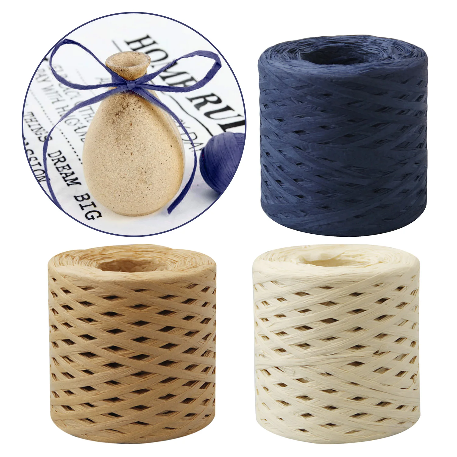 Железная веревка из рафии 1 рулон для упаковки рождественских подарочных коробок