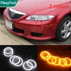 6x гарантия, прочная гарантия, SMD хлопковый светильник, переключатель, светодиодный ангельский глаз, гало, кольцо DRL, комплект для Mazda 6 Mazda6 GG1 MK1 2002-2008