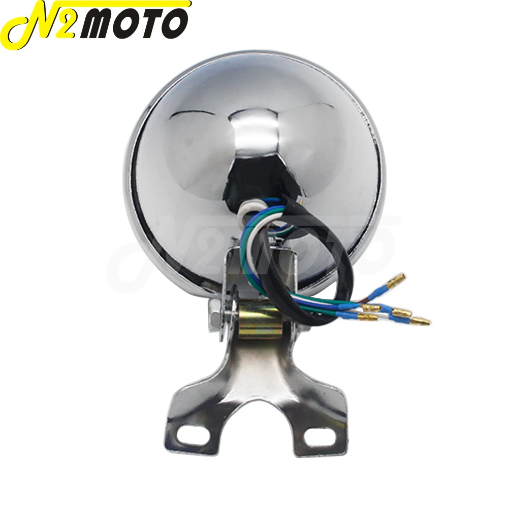 Хромированная винтажная мотоциклетная фара 5 дюймов с боковым креплением и