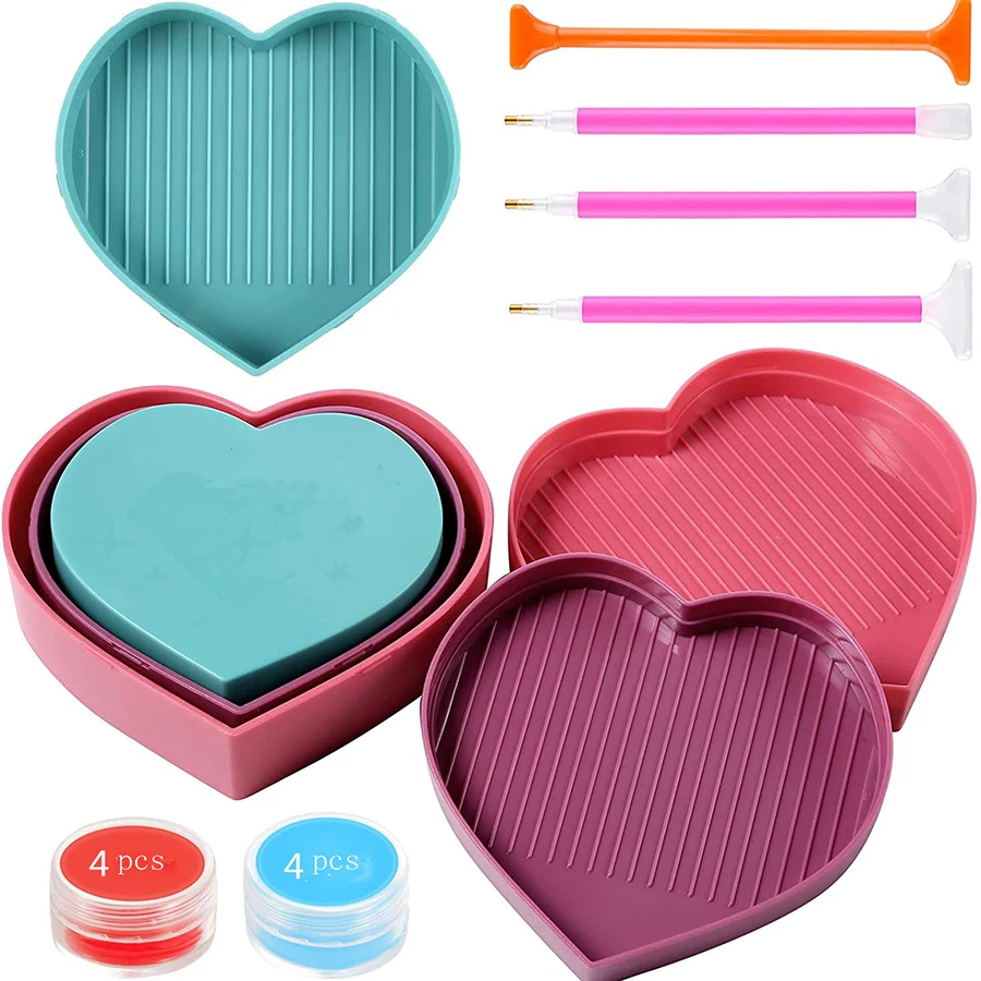 

Новый ящик для хранения инструментов для алмазной живописи, лоток для алмазной вышивки, ручка для алмазной вышивки, восковая грязь