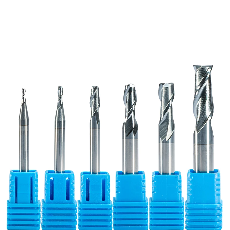 

5pc hrc55 TiAN Coated two flute end mill cnc router bit tungsten carbide milling cutter metal steel 1mm 1.5mm 2mm 2.5mm 3mm 4mm