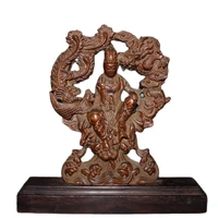 china old boxwood seiko carved solid guanyin bodhisattva decoration