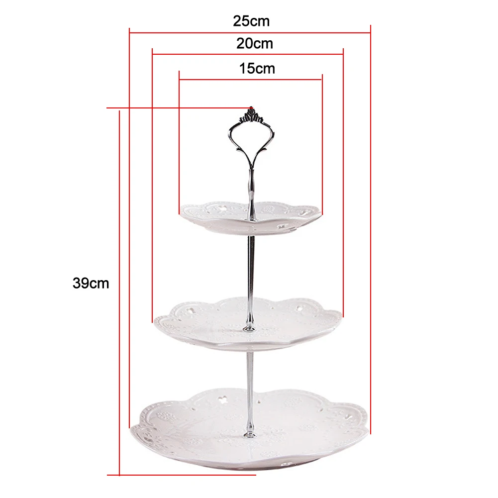 3 яруса круглый сервировочный поднос пластин десертная тарелка для торта