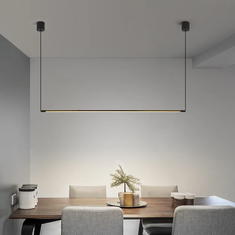 

Modern Line LED Pendant Lights Restaurant Loft Dimming Pendant Lamp Bedroom Living Room Hanging Lamp Kitchen Fixtures Lighting