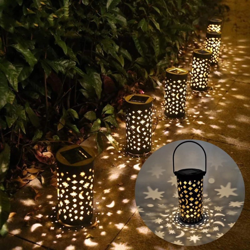 Садовые светильники на солнечной батарее полые светодиодные лампы в виде звезд