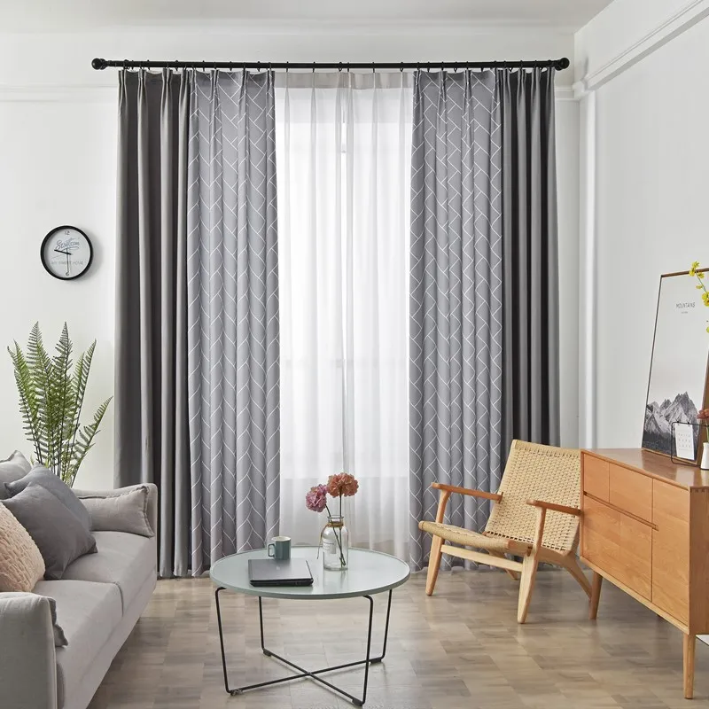 

Free Custom GYC2506 Gyrohome 1PC Dianond Pattern Splice Solid Color Blackout Curtain "Customised" Window Living Room Dec