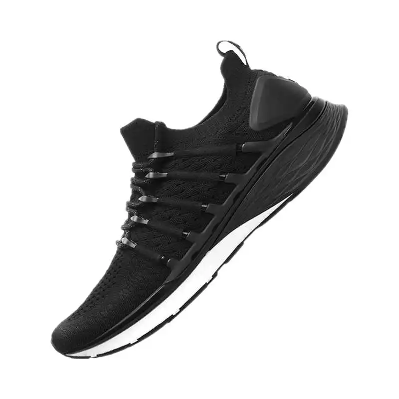 Черный Xiaomi Mijia Sneaker 3 мужские спортивные кроссовки с замком Fishbone, эластичная трикотажная обувь, амортизирующая обувь для фитнеса PK Mijia 2 - Цвет: Черный