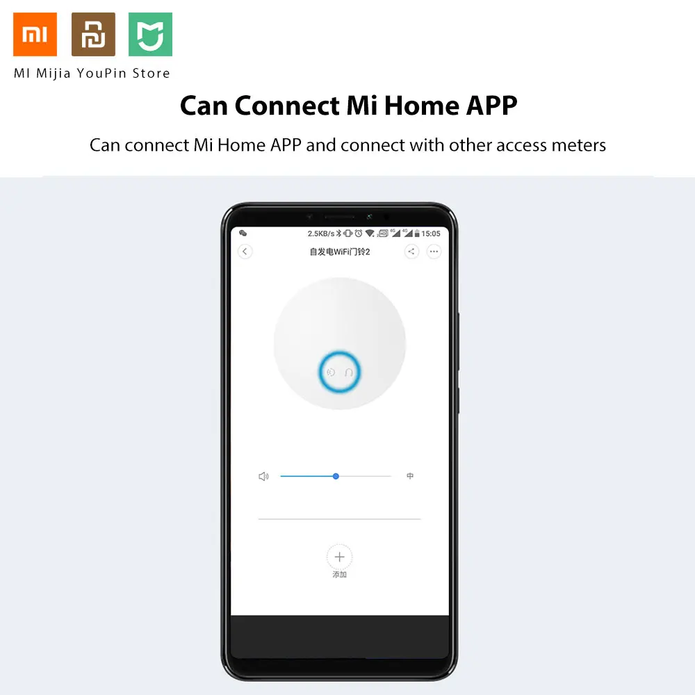 Xiaomi Mijia Linptech wifi самогенерирующий беспроводной дверной звонок работает с AC 110-240 в приложение Mijia Функция Смарт-управления памятью