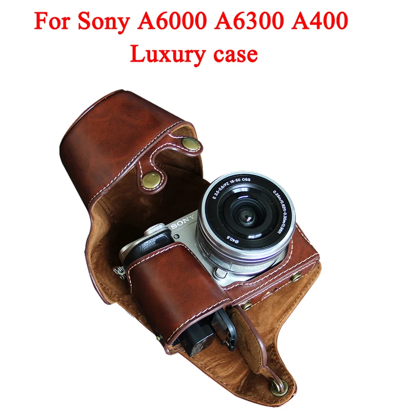 Высококачественный винтажный Чехол для Камеры из искусственной кожи для sony A5000 A5100 A6000 A6100 A6300 A6400 Nex6 - Цвет: A6100 A6400 Luxury