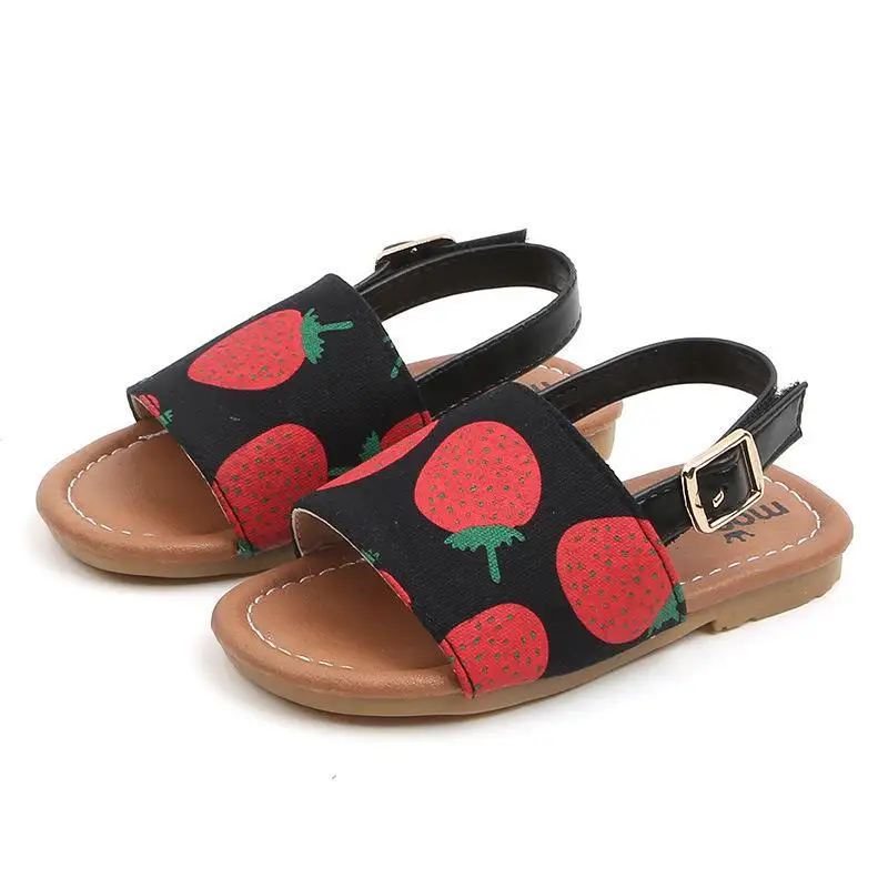 

New Children Sandals Party For Summer Girls Baby Flat Toddler Shoes Kids Family Leather Beach Little Girls Open Toe Non-slip