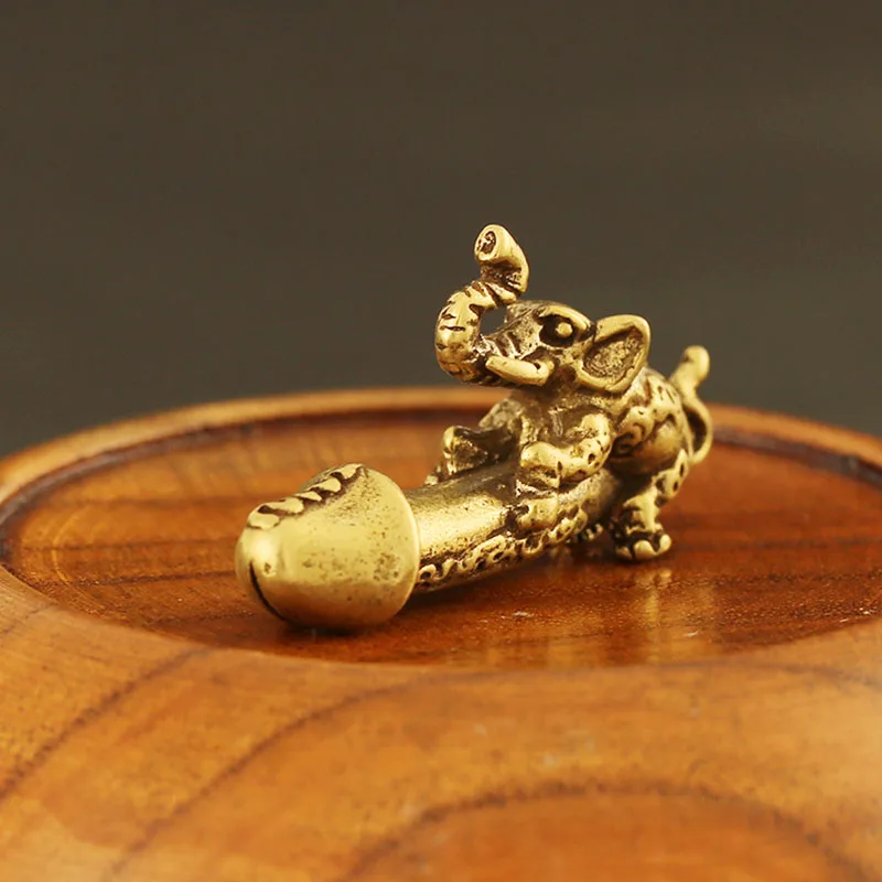 Мужской брелок со слоном из твердой латуни подвеска для автомобиля пенис