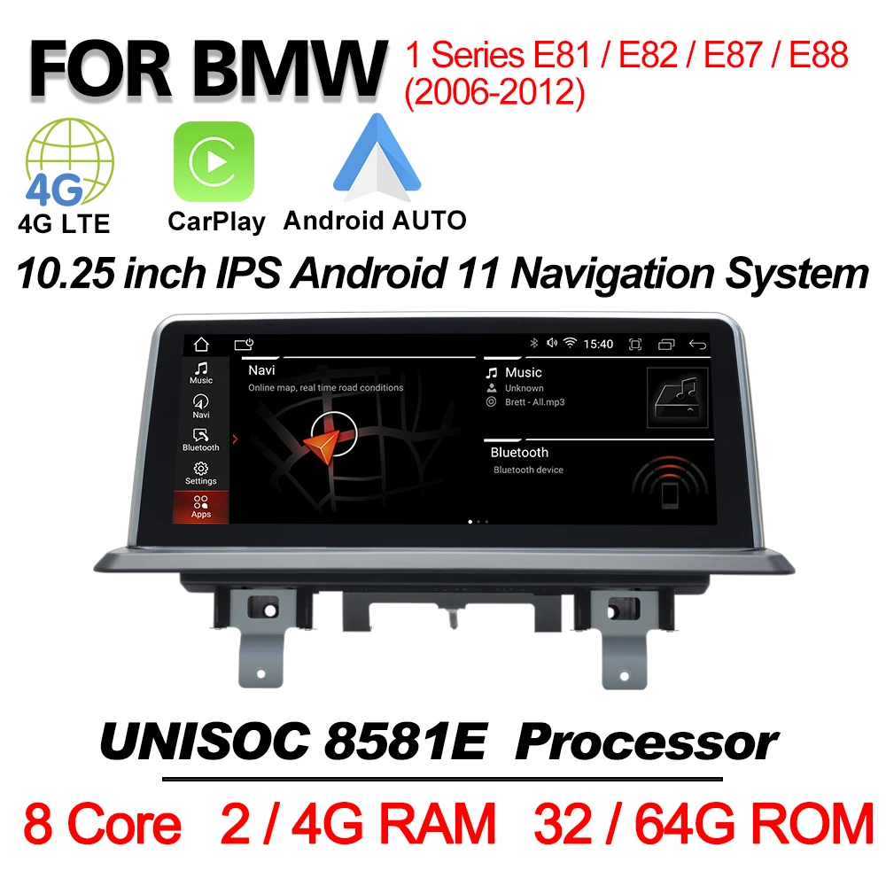 

Автомобильный мультимедийный GPS-навигатор 10,25 дюйма, Android 11 для BMW 1 серии 120i E87 E81 E82 E88 2005-2012, стерео автомобильное радио Carplay 4G