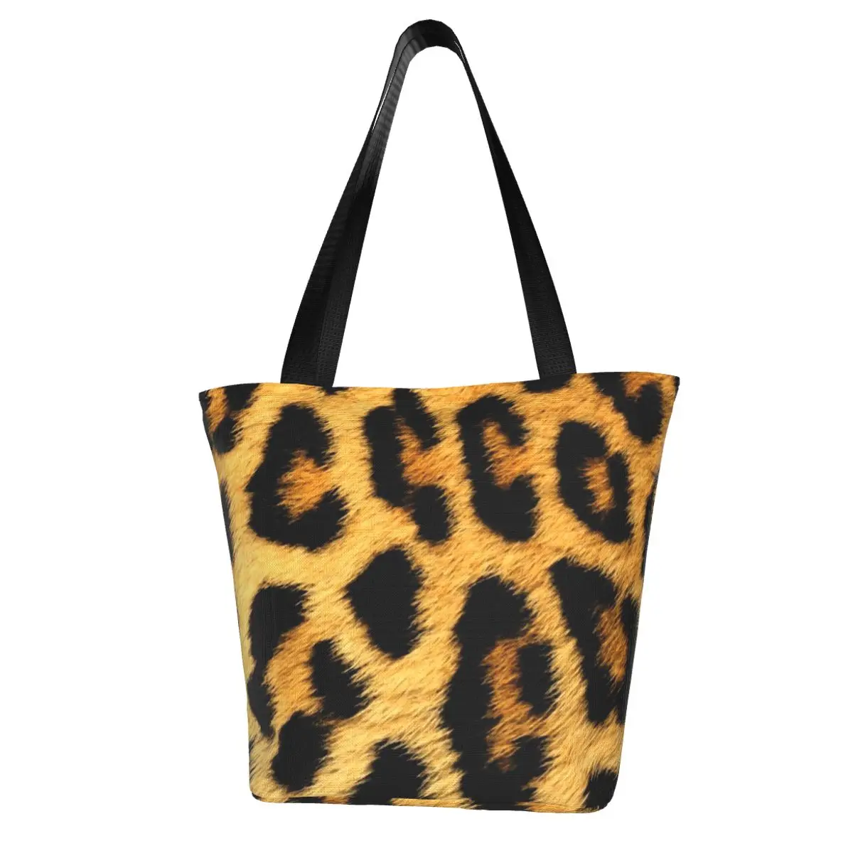 

Leopard Print Shopping Bag Fashion Animal Office Woman Handbag Gifts Aesthetic Polyester Bags