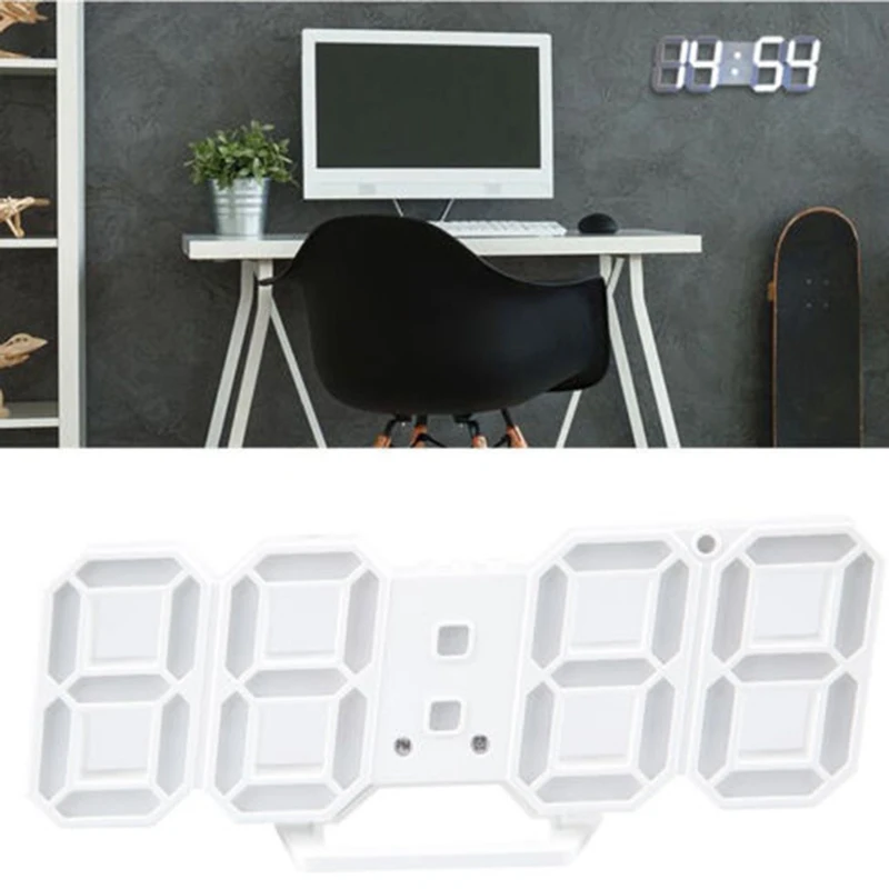 

Modern Design Large Digital LED Wall Clock Big Creative Vintage Watch Home Decoration Decor 3D White Clock