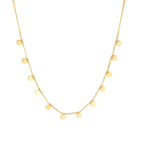 Luxusteel Golden Acero inoxidable Collar Collar para mujeres Small Mini Star Heart Coin Charker Joyería Vintage 2023