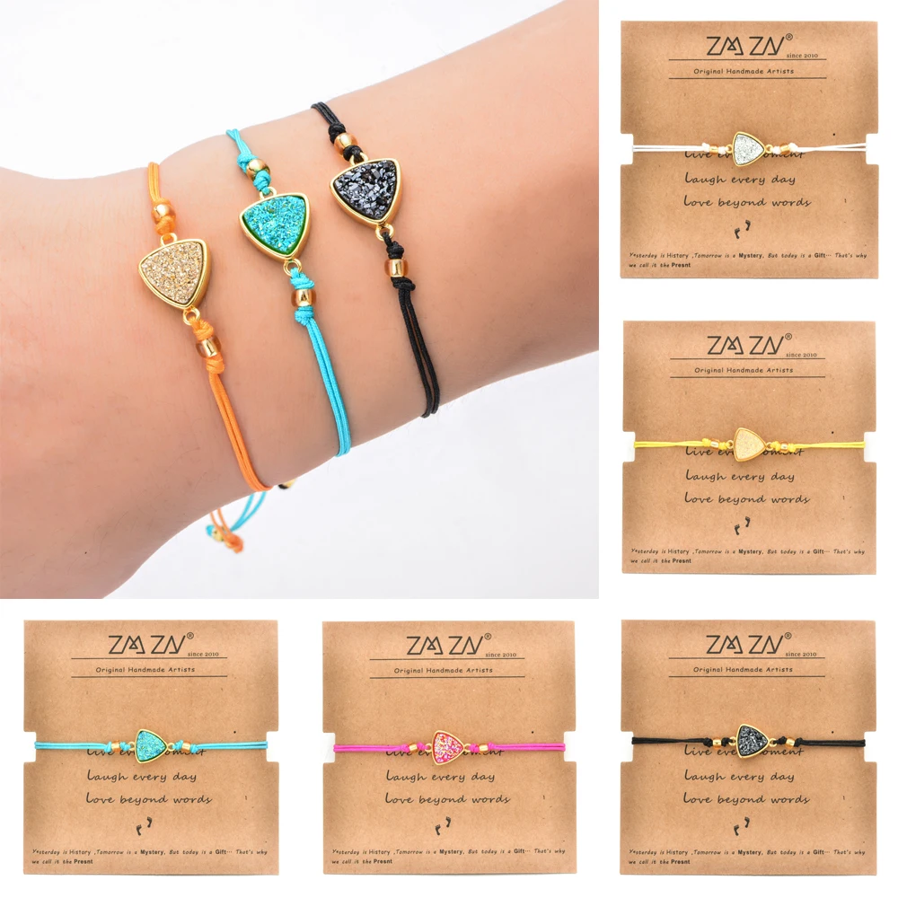 Браслеты с подвесками и браслеты в стиле бохо натуральными камнями регулируемый